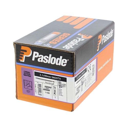 Paslode IM360Ci Nails & Fuel Cells Retail Pack - Plain Shank - Galvanised + - 3.1 x 90/1CFC (PAS1410