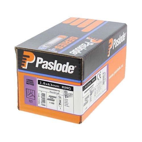 Paslode IM360Ci Nails & Fuel Cells Retail Pack - Ring Shank - Galvanised + 2.8 x 63/1CFC (PAS141079)