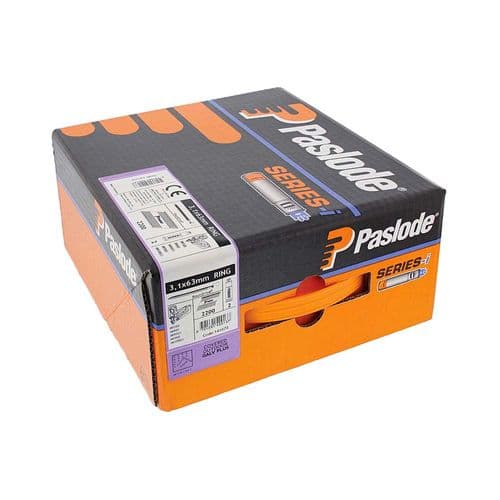 Paslode IM360Ci Nails & Fuel Cells Trade Pack - Ring Shank - Galvanised + 3.1 x 63/2CFC (PAS141073)