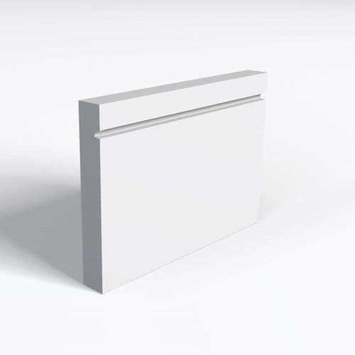 Square Edge Grooved/Pencil round MDF Skirting 144mm x 18mm @ 4400mm Dual pattern