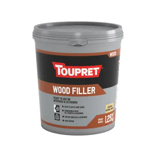 TOUPRET WOOD FILLER (Natural Wood, Ready Mixed, Int/Ext) 1.25KG