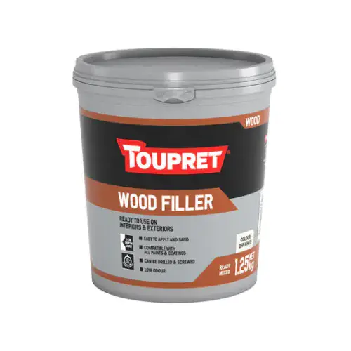 TOUPRET WOOD FILLER (Off White, Ready Mixed, Int/Ext) 1.25KG