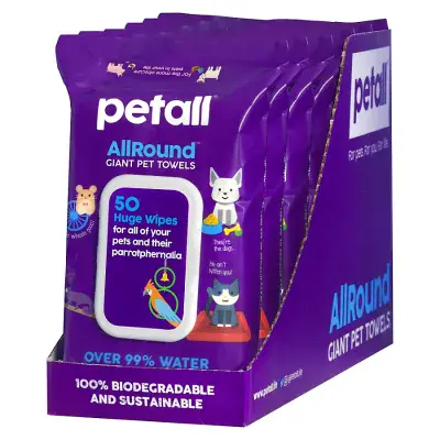 PetAll Giant Pet Wipes - 50 Wipes