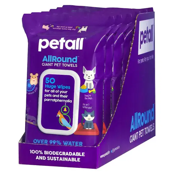 PetAll Giant Pet Wipes - 50 Wipes