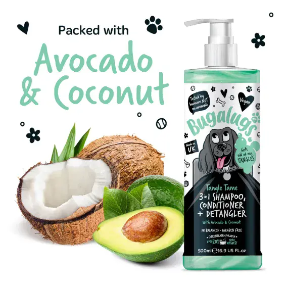 Tangle Tame 3-in-1  Shampoo, Conditioner & Detangler - Avocado & Coconut