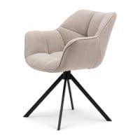 Cream Fabric Swivel Ruby Dining Chair