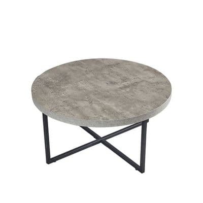 Danny MDF Round Coffee Table with Concrete Effect