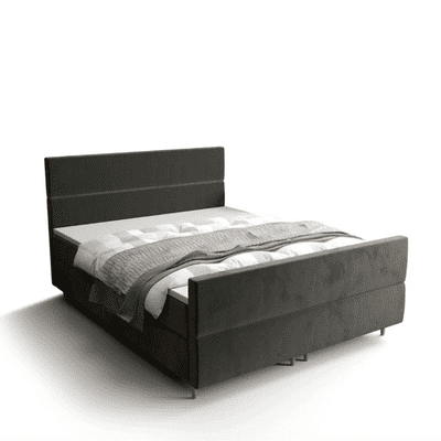 FLO PLUS Divan Bed with Extra Storage Space - Grey Velvet