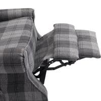 Grey Checked Fab Recliner Armchair, with wood feet