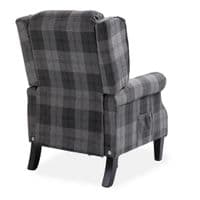 Grey Checked Fab Recliner Armchair, with wood feet