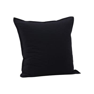 Ronja Cushion Cover Washed Cotton , Black 45x45