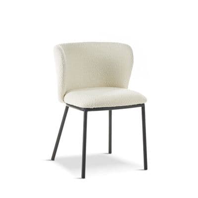 x2 Mandy Boucle White Dining Chair