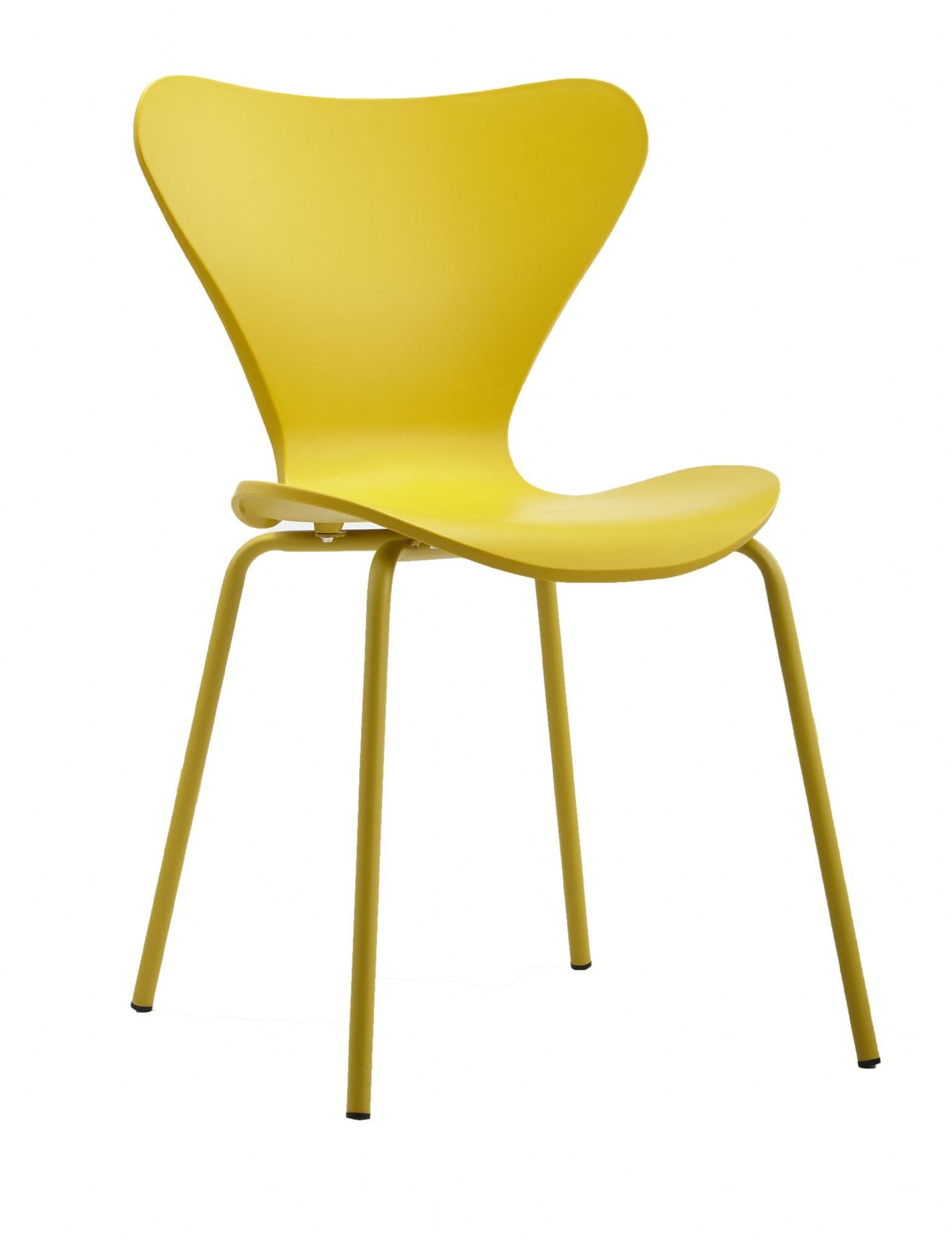 x2 Modern Stackable Dining Chair Yellow