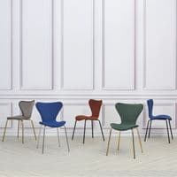 x2 Modern Velvet Orange Stackable Dining Chair