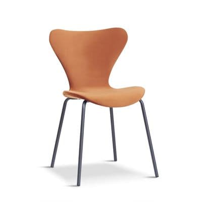 x2 Modern Velvet Orange Stackable Dining Chair