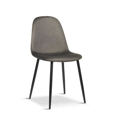 x4 AMES Grey Velvet Upholstered Dining Chair