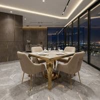 1.2m Sofia Cream Marble Dining Table & 4 Marco Cream Velvet Chairs