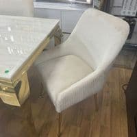 1.2m Sofia Cream Marble Dining Table & 4 Marco Cream Velvet Chairs