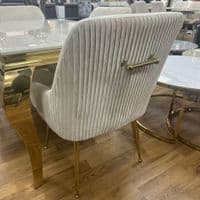 1.2m Sofia Cream Marble Dining Table & 4 Marco Cream Velvet Chairs