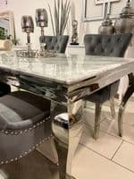 1.5m Marble Grey Dining Table + Aydin Grey Chairs