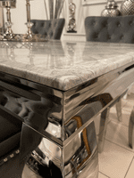 1.5m Marble Grey Dining Table + Aydin Grey Chairs
