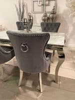 1.6m Marble Grey Dining Table + Aydin Grey Chairs