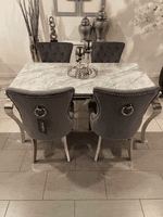 1.6m Marble Grey Dining Table + Aydin Grey Chairs