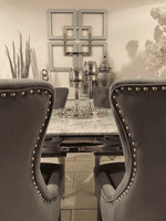 1.6m Marble Grey Dining Table + Aydin Grey Chairs