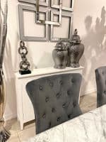 1.6m Marble Grey Dining Table + Aydin Grey Chairs