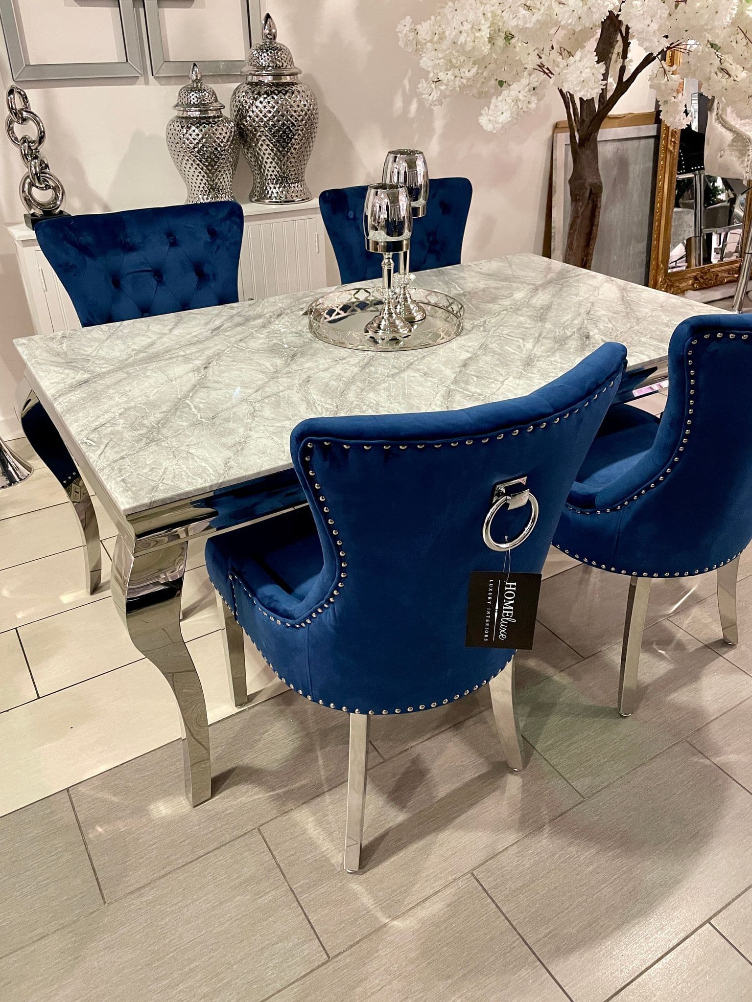 Dining Room Royal Blue Recliner Costaelm Hank Tufted Velvet