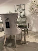 1.6m Marble Grey Dining Table + Aydin Silver Chairs