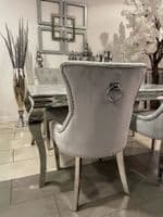 1.6m Marble Grey Dining Table + Aydin Silver Chairs