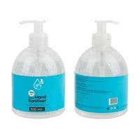 12 x 500ml Hand Sanitiser Gel 70% Alcohol. Bottle With Pump