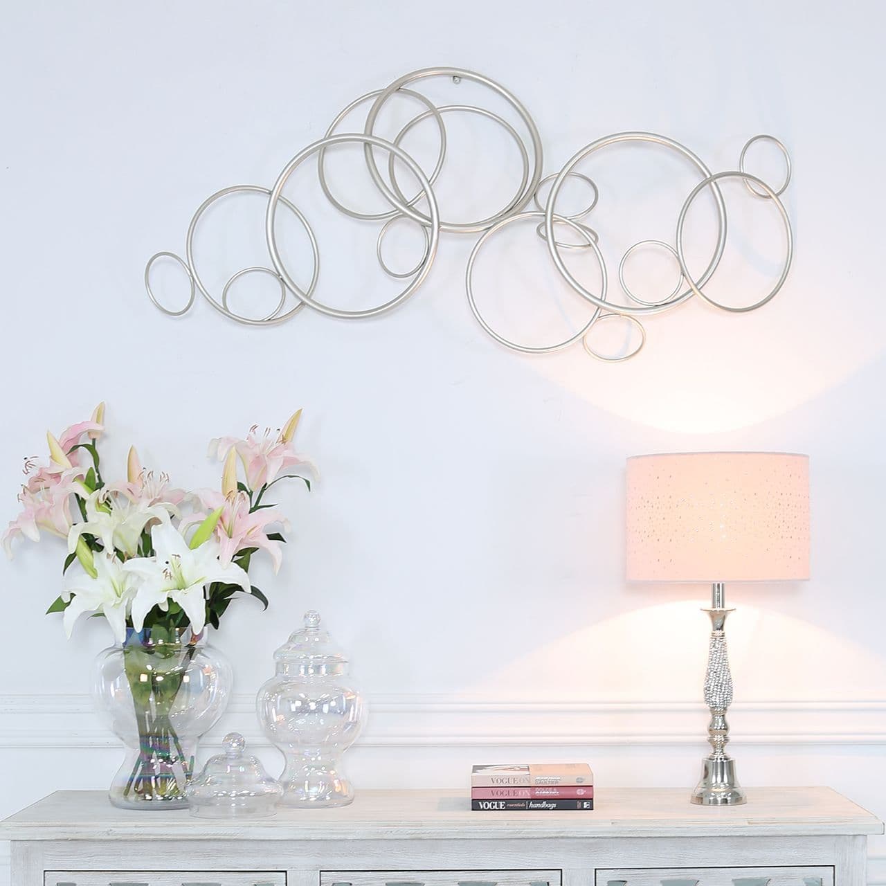 124 5cm Metal Circles Wall Art