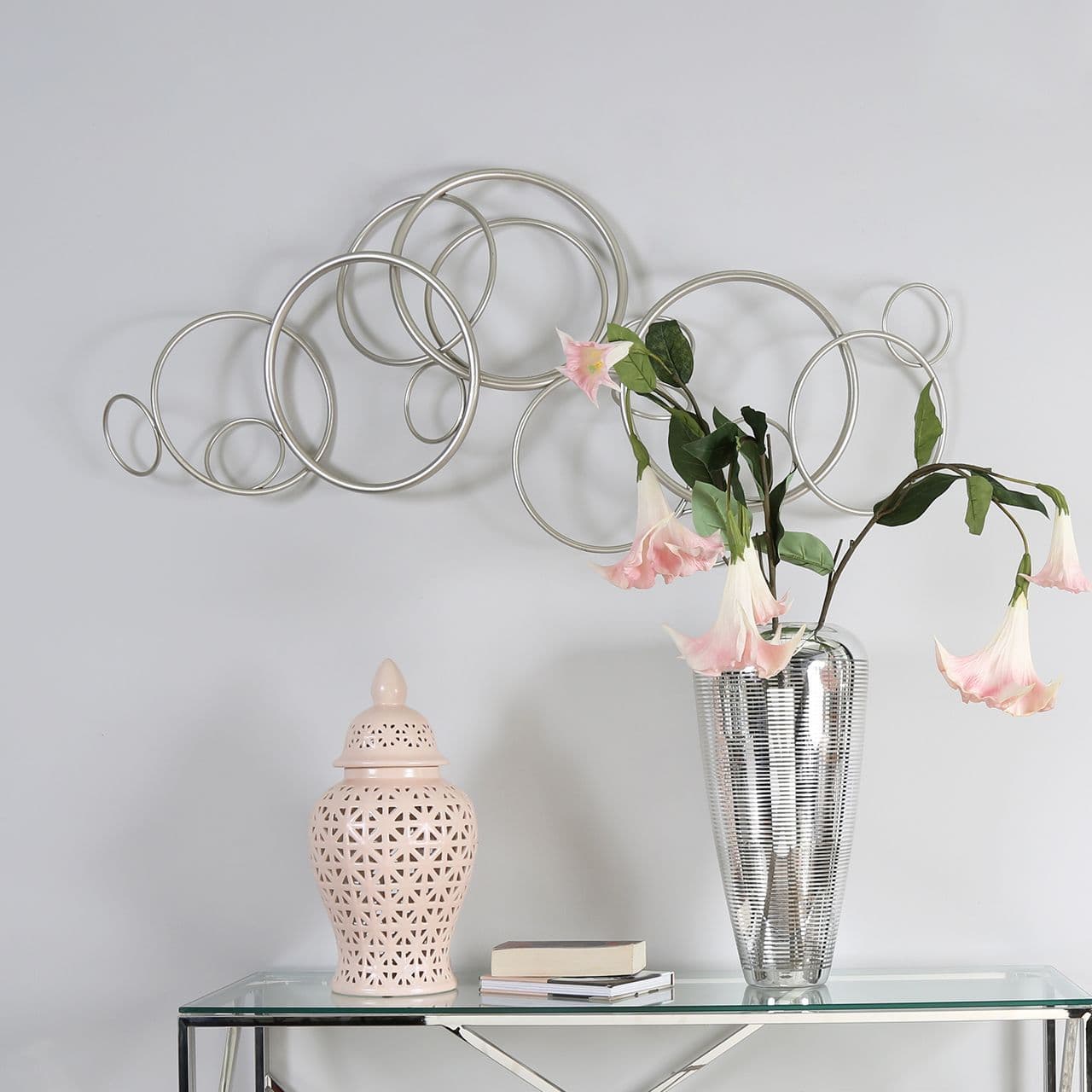 124 5cm Metal Circles Wall Art