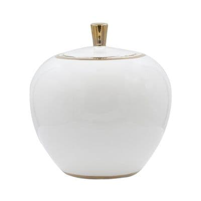 19cm Ginger Jar White Gold – Home Luxe Interior