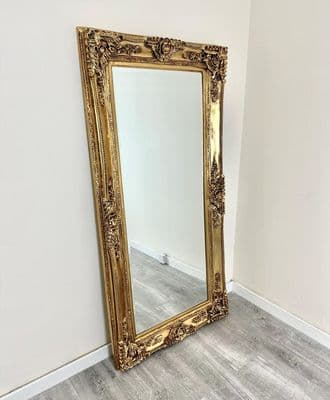 204cm X-Large Vintage Design Mirror In Gold