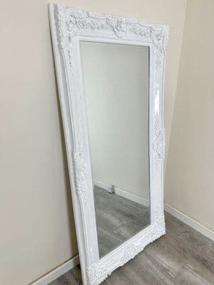 204cm X-Large Vintage Design Mirror In White
