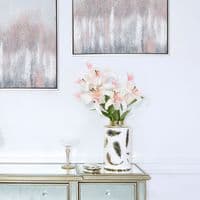 21cm Luxe Medium Ginger Jar White And Gold Leaf