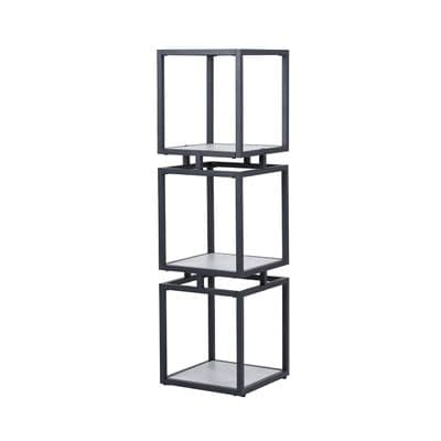 3-Tier Square Black & Grey Display Unit