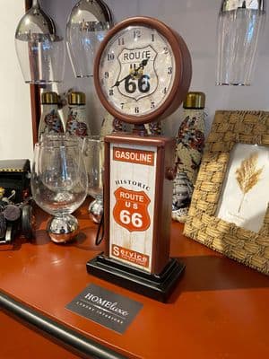 34Cm Retro Gas Pump Round Décor Clock