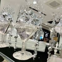 3D 3 Cocktail Clear Glitter Diamond Wall Art Mirror
