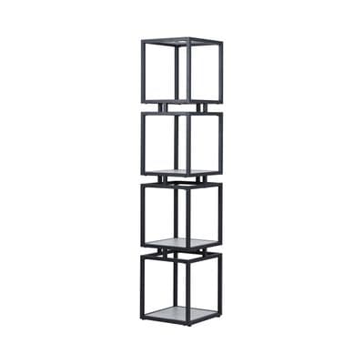4-Tier Square Black & Grey Display Unit