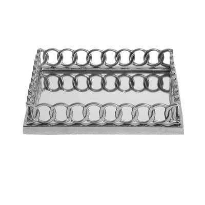 40cm Chain Link Tray Chrome And Mirror