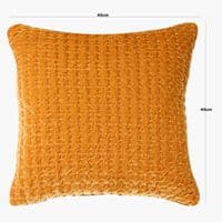 45 x 45cm Mustard Velvet Quilted Filled Cushion