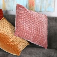 45 x 45cm Mustard Velvet Quilted Filled Cushion