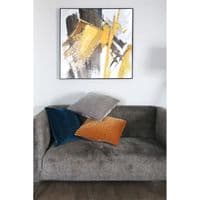 45 x 45cm Mustard Velvet Quilted Filled Cushion