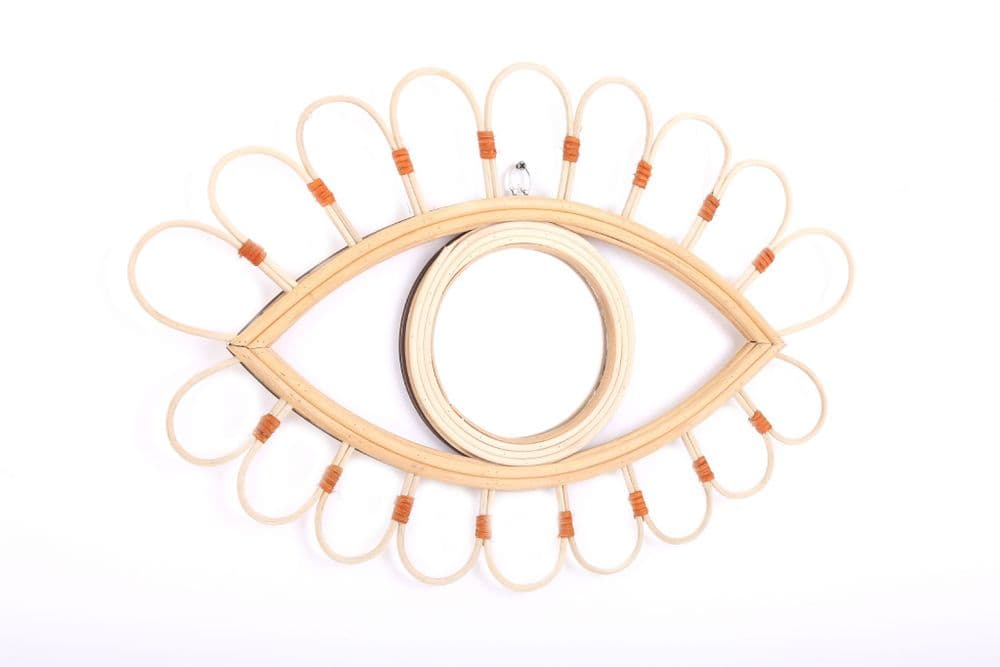 45Cm Rattan Eye Mirror