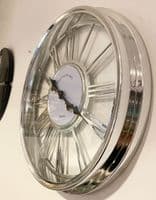 45Cm Roman Numeral Clock Silver