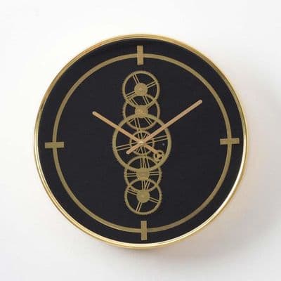 46CM Black & Gold Gears Wall Clock